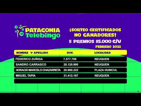 SORTEO DE QUINIELA NOCTURNA Nº 25505 / 05-03-22 - LOTERIA LA NEUQUINA