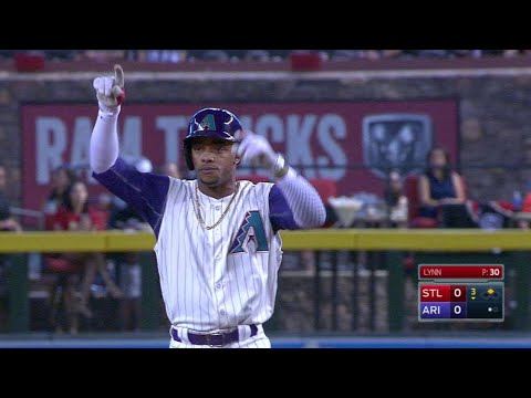 STL@ARI: Marte doubles to left for first D-backs hit