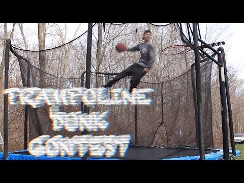 Crazy Trampoline Basketball Dunk Contest!!