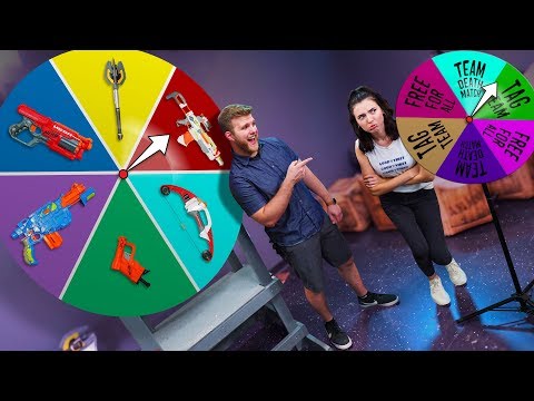 NERF *GIANT* Weapon Roulette Challenge! Video