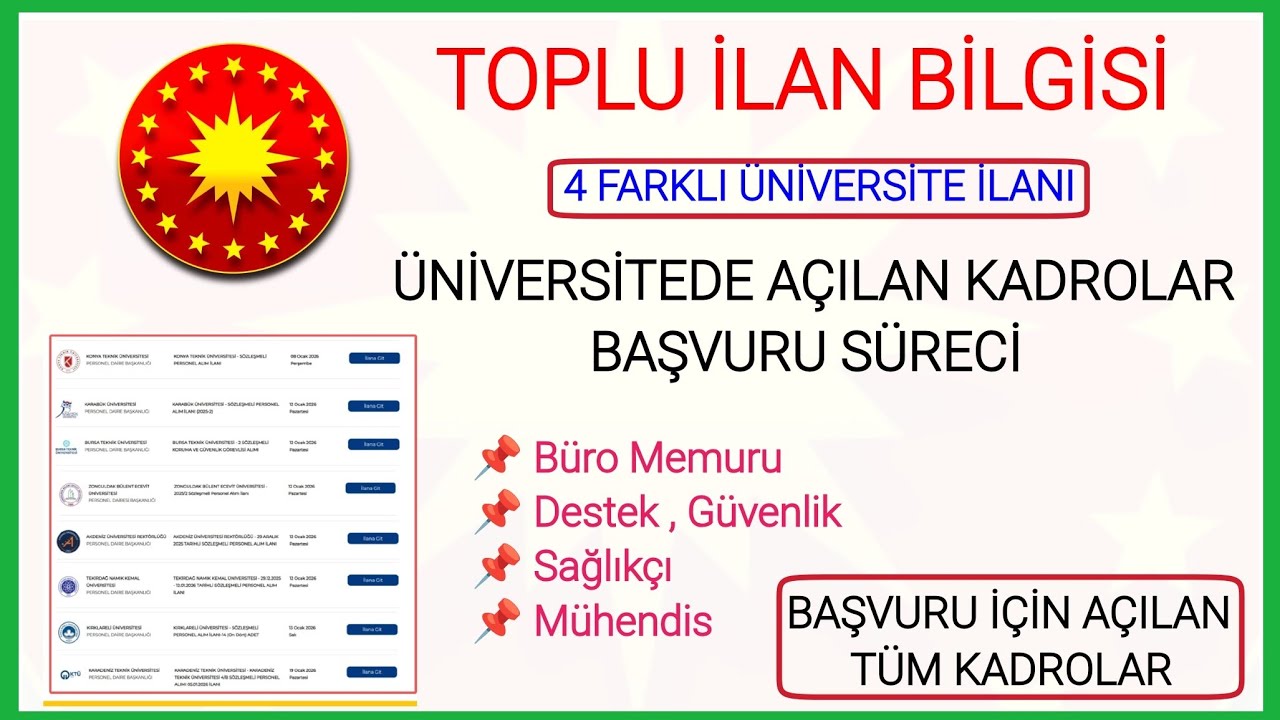 TOPLU BİLGİLENDİRME✅FARKLI ÜNİVERSİTELERDE YENİ MEMUR ALIM ✅ANKARA HACI BAYRAM-FIRAT-DÜZCE ÜNİ İLAN✅