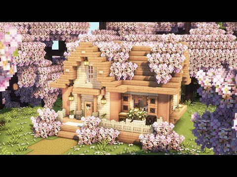 [Minecraft] 🌸✨ Cherry Blossom Starter House Tutorial / Mizuno's 16 Craft Resource Pack