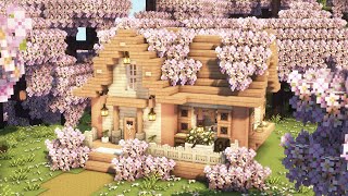 [Minecraft] 🌸✨ Cherry Blossom Starter House Tutorial / Mizuno&#39;s 16 Craft Resource Pack
