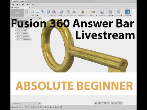 Last nights Fusion 360 Absolute Beginner Facebook Livestream — Answer Bar #2 How to model a key