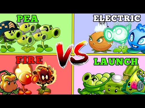 Team Pea × Fire × Electric × Launch Battel || Which Team Will Win || PVZ2