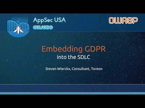 Image thumbnail for talk Embedding GDPR into the SDLC