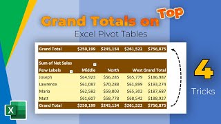 How to get Grand Totals on Top for Excel Pivot Tables?