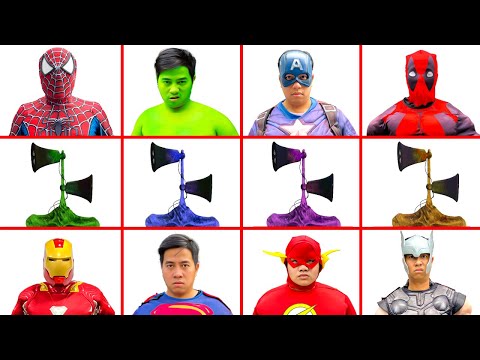 Superheroes And Color Team Siren Heads - Movie | GreenHero vs