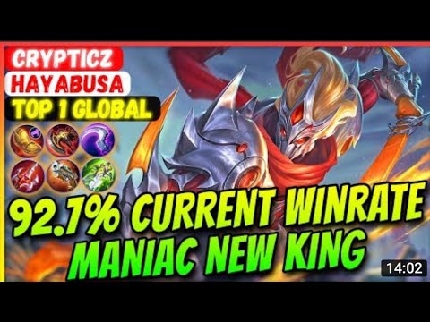 Mobile legends Hayabusa 92.1℅ Current Winrate Maniac New King | Best Build | Best Gameplay 2022 |