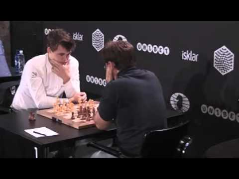 Magnus Carlsen vs Levon Aronian   Blitz Rd7   World Blitz Chess Championship 2015