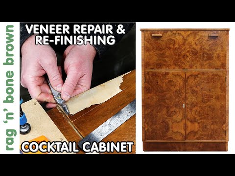 Veneer Repair & Refinishing Furniture: Cocktail Cabinet
