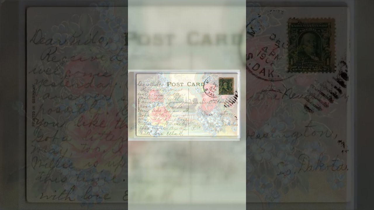 German Publisher, Divided Back, Best Wishes Floral Scene, 1909 Video