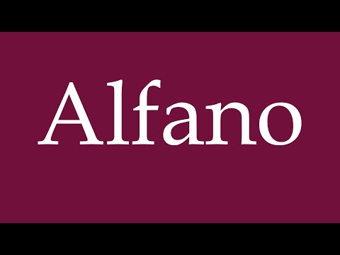 How to Pronounce ''Alfano'' Correctly in German
