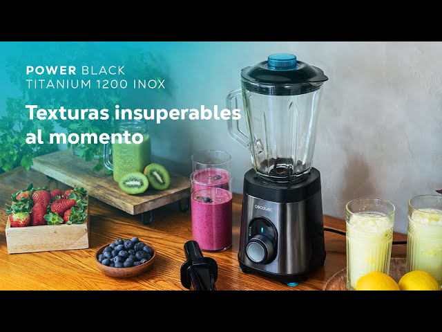 Vídeo relacionado con Cecotec Batidora de Vaso Power Black Titanium 1800MAX PerfectMix. 2000W Máxima Potencia, Cuchilla con Recubrimiento de Titanio Negro, 1,8L, Filtro para Licuados, Acabados en Acero Inox