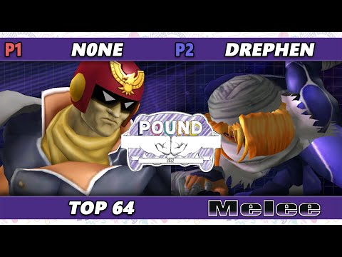 Pound 2022 Top 64 - n0ne (Captain Falcon) Vs. Drephen (Sheik) SSBM Smash Melee Tournament