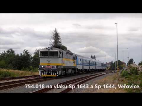 754.018 na vlaku Sp 1643 a Sp 1644, Veřovice