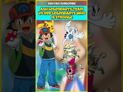 Ash Legendarys Vs Red Legendarys Pokemon Who is Stronge #pokemon #shorts