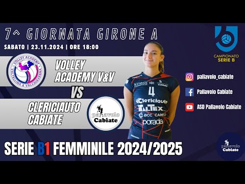 Volley Academy V&V - ClericiAuto Cabiate (7^ giornata girone A Serie B1 femminile)