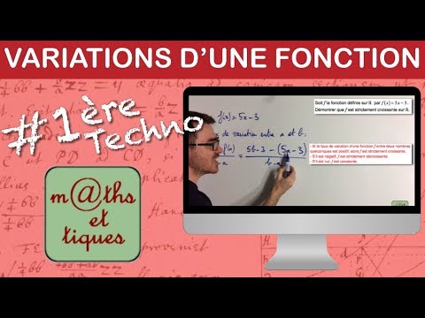Déterminer les variations d'une fonction (taux de variation) - Première Techno