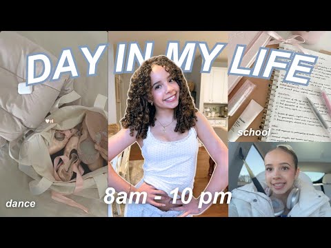 8am-10pm day in my life as a dancer doing online school ✨ | *morning routine* *ballet* *homeschool*