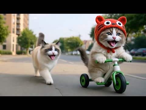 Mama Cat Trims Fur on the Farm and Makes Tiger Hat For Kittens At Home 🐾🧶🎩 #catstory