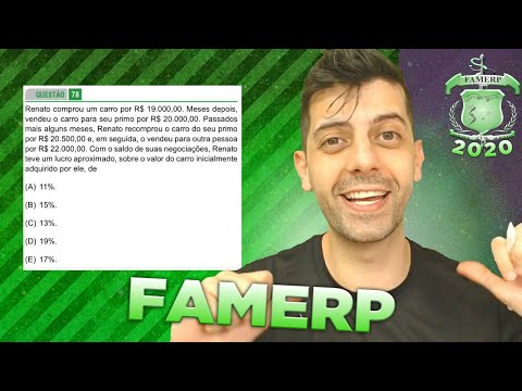 FAMERP 2020 - Q78 Mat - Renato comprou um carro por R$ 19.000,00