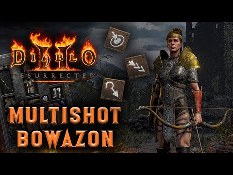 Diablo 2 Resurrected - Multishot Bowazon Amazon build - Cow and Chaos Runs