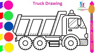 How to Draw Truck easy for Beginners | Simple Truck Drawing with Step by Step