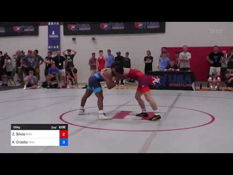 55 Kg Rr Rnd 2 - Zachary Silvis, Pinnacle Wrestling Club Vs Kenneth Crosby, NMU-National Training