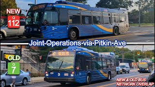MTA Bus: Joint Q7 & Q112 Action via Pitkin Ave in Brooklyn & Queens