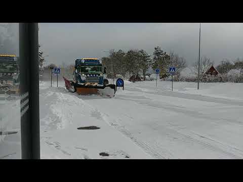 Plow Truck near Veberöd bus stop.