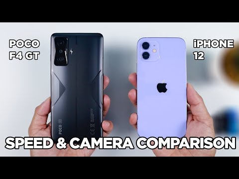 POCO F4 GT vs iPhone 12 SPEED & CAMERA Comparison | Zeibiz