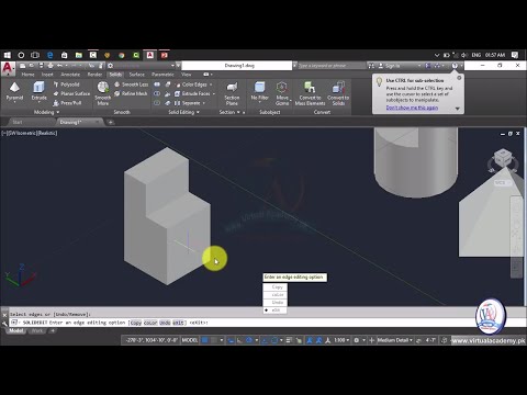 Autocad 3d Modeling | Autocad Tutorial For beginner| Imprint | Color Edges | Copy Edges | Lesson 53