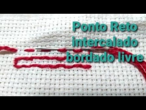 COMO BORDAR PONTO RETO INTERCALADO  TUTORIAL MARLY THIBES