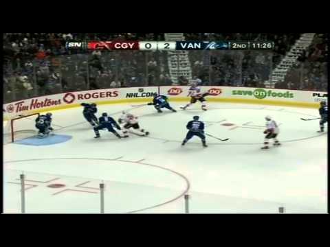 Mason Raymond goal 23 Jan 2012 Calgary Flames vs Vancouver Canucks NHL Hockey