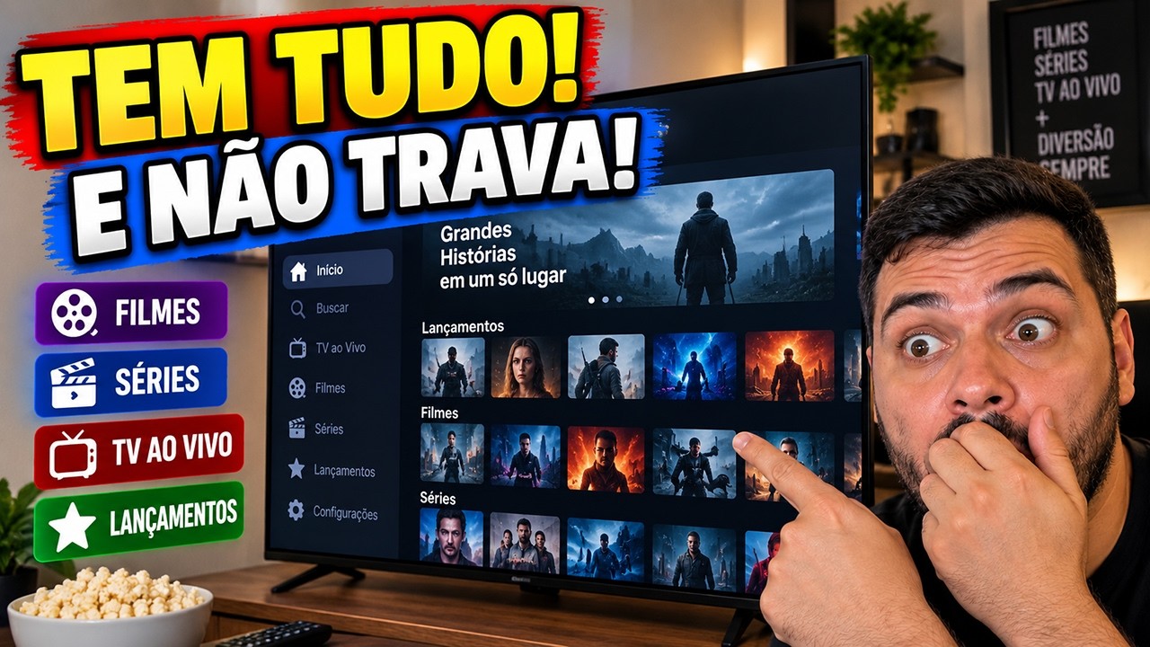 🔥 ACHEI O APP PERFEITO! FILMES, SÉRIES e TV AO VIVO + CONTEÚDO SEM TRAVAR!