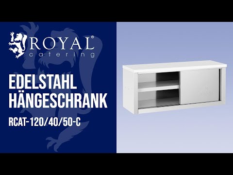 Video - Edelstahl Hängeschrank - 1200 x 400 x 500 mm - 65 kg Tragkraft pro Fach - Royal Catering