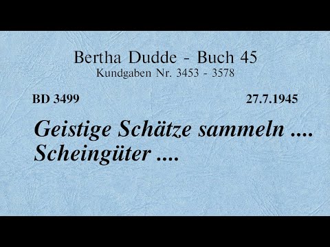 BD 3499 - GEISTIGE SCHÄTZE SAMMELN - SCHEINGÜTER ....