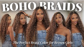 MASTER BOHO BRAIDS: I Found The Perfect Brwon Colour Braids Mix for Brown Girls