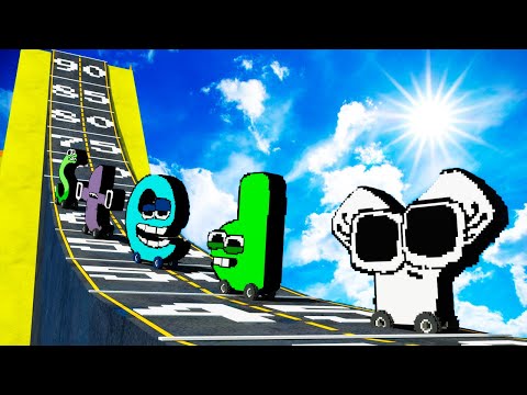 Lowercase ALPHABET LORE Cars a-z vs DANGEROUS SLOPE
