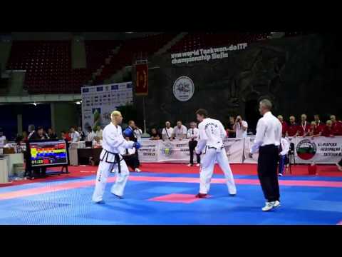 Ales Vyzral v Andrey Kress   85kg Male Sparring Semi Final 2013 Taekwon-Do ITF World Championships