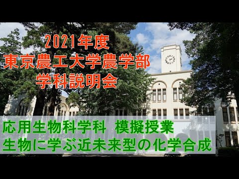 東京農工大学農学部応用生物科学科 2021学科説明会 模擬授業  生物に学ぶ近未来型の化学合成