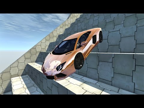 Stairs Jumps Down Crashes #3 - BeamNG drive
