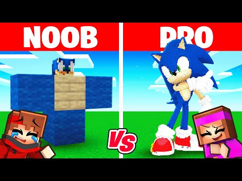 Tricher avec SONIC en Build Battle NOOB VS PRO sur Minecraft !