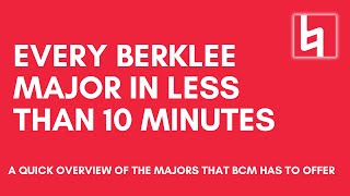 Every Berklee Major in Less Than 10 Minutes