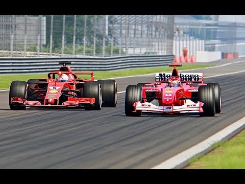 Ferrari F1 2018 vs Ferrari F1 2002 - Monza