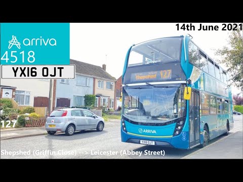 Arriva Midlands: 4518 on Route 127 to Leicester (UK Bus Timelapse #7)