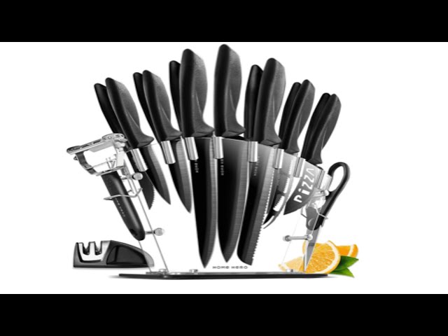 Vídeo relacionado con Home Hero Juego de cuchillos de cocina Juego de cuchillos de acero inoxidable con mango ergonómico