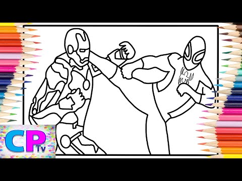 Iron Man Fights Spiderman Coloring Pages/Superheroes Coloring/Elektronomia & Fakti - By Our Side
