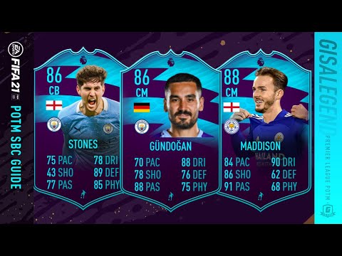 FIFA 21 Premier League POTM Ilkay Gundogan, James Maddison or John Stones SBC Prediction Guide